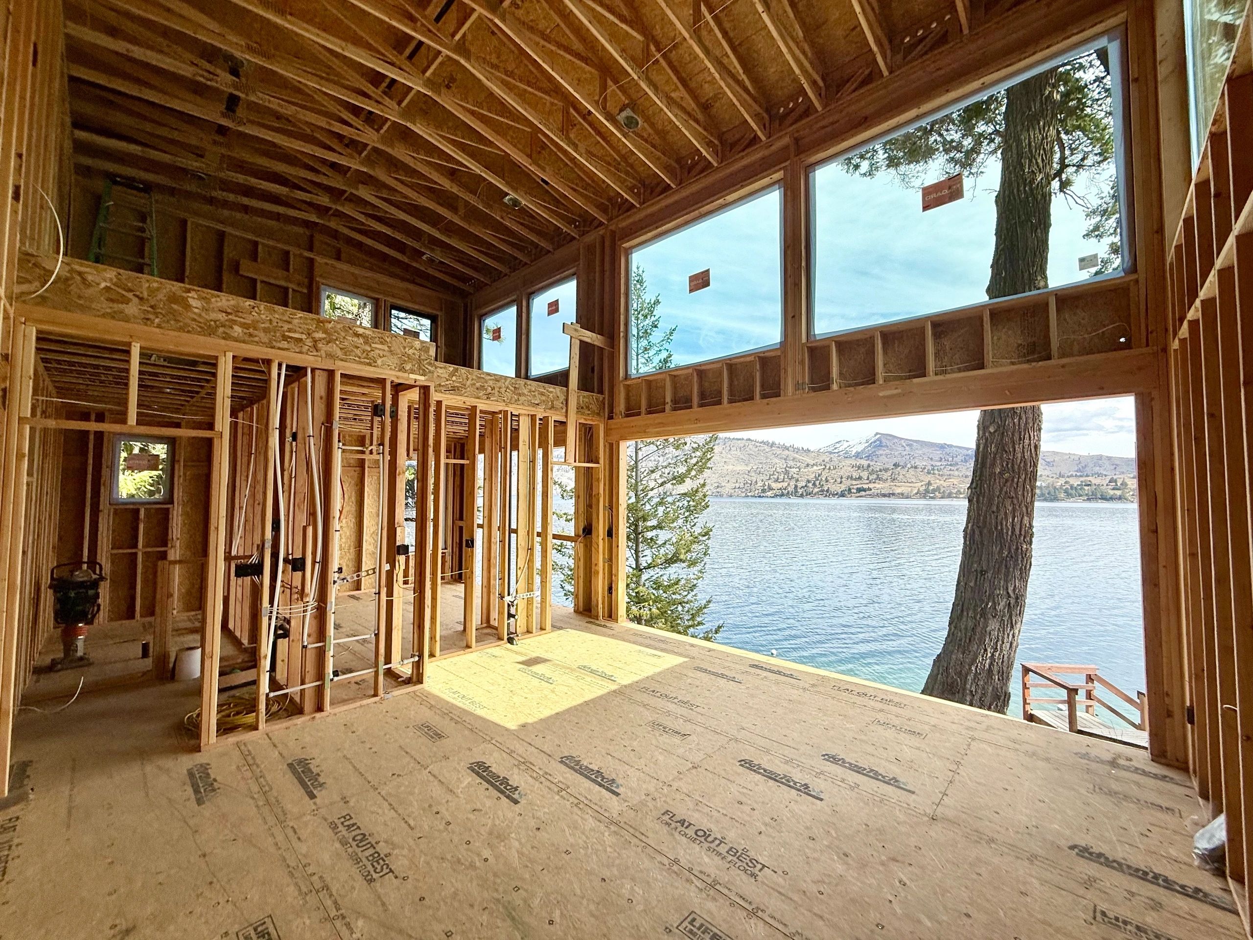Foundation work in Lake Chelan